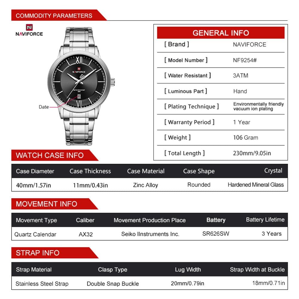 Reloj Naviforce Classic White & Gold – NF9254 SWG