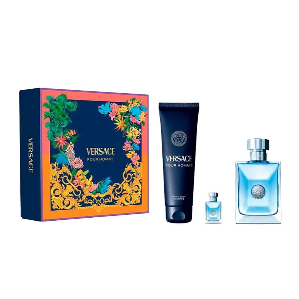 Kit Versace Pour Homme EDT 100ML + Body Shampoo + Miniatura 5ML